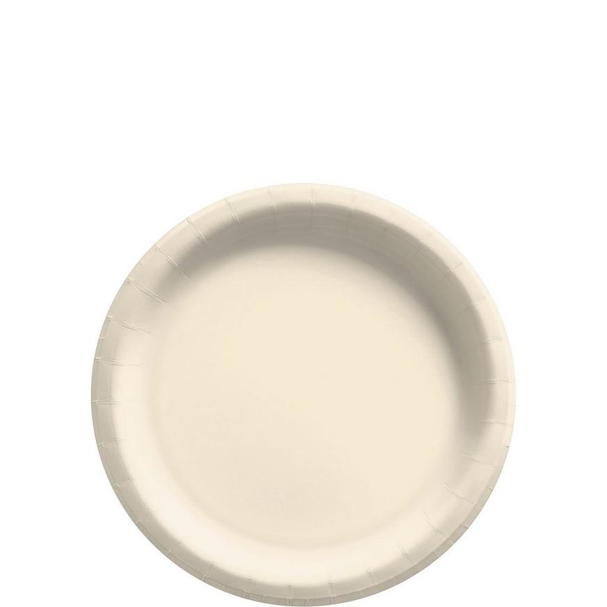 Vanilla Cream Extra Sturdy Paper Dessert Plates, 6.75in, 20ct